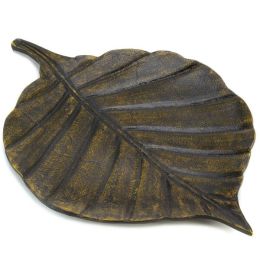 Accent Plus Antique-Look Metal Decorative Leaf Tray