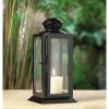 Accent Plus Square Black Star Candle Lantern - 8 inches