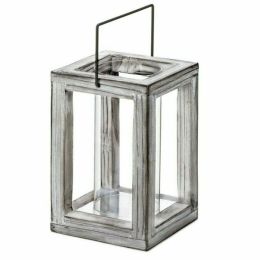 Accent Plus Rustic Wood Natural Candle Lantern - 9 inches
