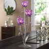 Accent Plus Purple & Silver Three-Flower Candle Holder