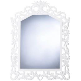Accent Plus White Flourish Wood Wall Mirror