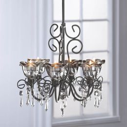 Accent Plus Smoked Glass Six-Candle Chandelier