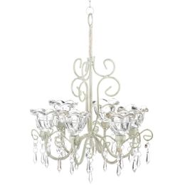 Accent Plus Distressed Ivory Six-Candle Chandelier