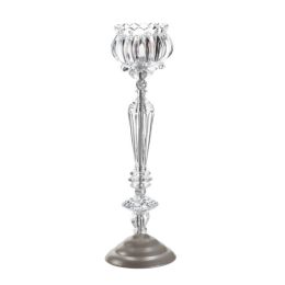 Accent Plus Crystal Flower Tall Candle Stand - 14 inches