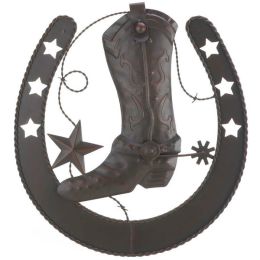 Accent Plus Horseshoe and Cowboy Boot Metal Wall Decor
