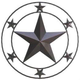 Accent Plus Round Texas Star Metal Wall Decor