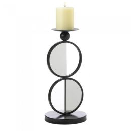 Accent Plus Half-Circle Mirrored Candle Holder - Double