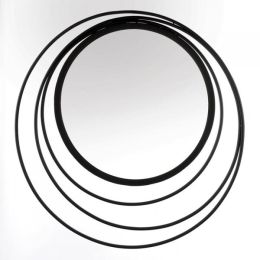 Accent Plus Circles in Circles Black Metal Wall Mirror