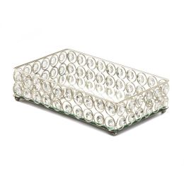 Accent Plus Rectangular Crystal Bling Tray with Mirror Base