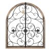 Accent Plus Arched Wood and Iron Swirls Wall Decor