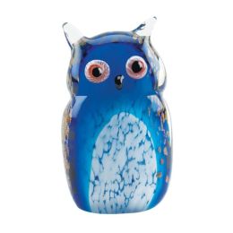 Accent Plus Art Glass Figurine - Blue Owl