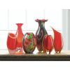 Accent Plus Red and Gold Sunfire Glass Vase