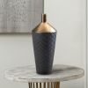 Nikki Chu Black and Gold Porcelain Decorative Vase