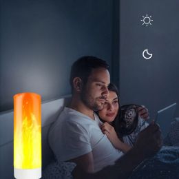 USB Atmosphere Light LED Flame Flashing Candle Lights Book Lamp For Power Bank Camping Lighting Cigarette Lighter Effect Light