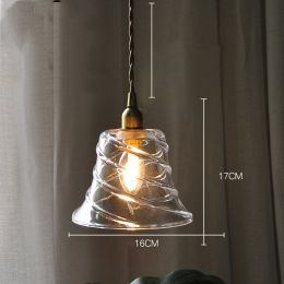 Nordic Modern Minimalist Brass Glass Single Head Small Chandelier